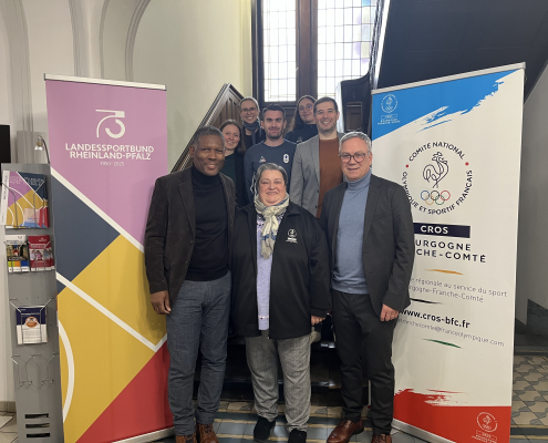 Gruppenbild der französischen Delegation mit der LSB-Vertretung.