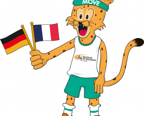 Movelino mit deutscher und französischer Flagge